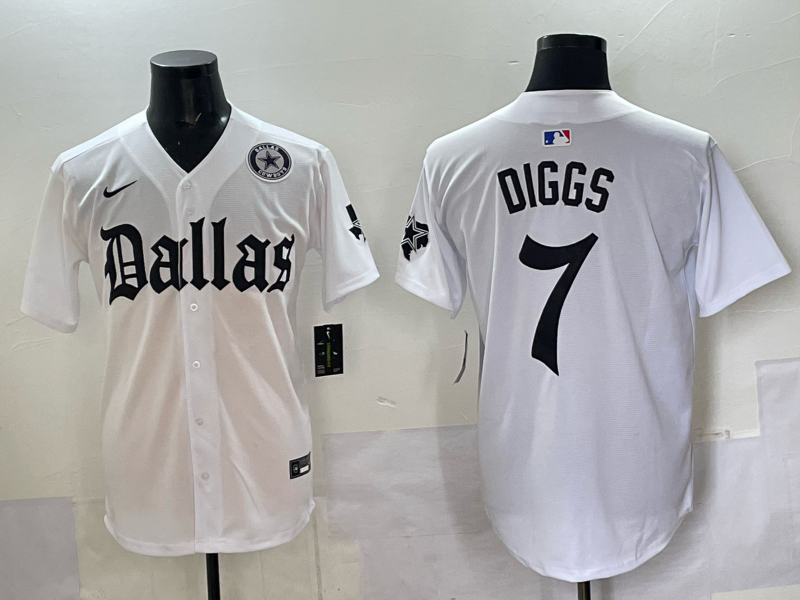 Men Dallas Cowboys #7 Diggs white Nike 2025 NFL Jersey 06